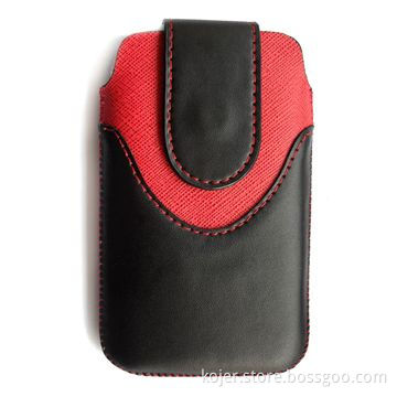 Mobile Phone Case for iPhone 4, Made of PU Material, Retractable Pull-tab, Magnetic Button